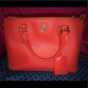 USED Orange Tory Burch Double Compartment Bag